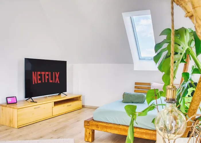 Luxus Apartment! Kueche, Balkon, Netflix, Parkplatz - 8 Personen